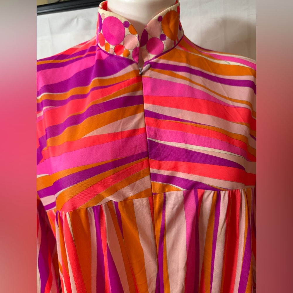 Emilio Pucci Pink and Orange Long Sleeve Dress - Picture 11 of 14